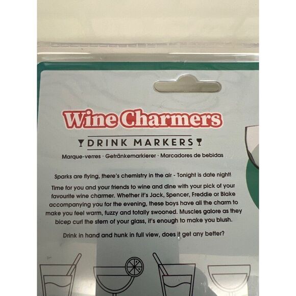 NPW Wine Drink Markers  Charmers Drinking Buddies Set Of 4 - Picture 10 of 10